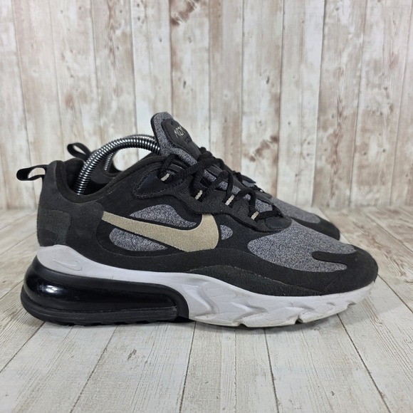 Nike Air Max 270 React Women's Running Shoes Black Tan Size 9.5 AT6174 001 - Picture 1 of 8